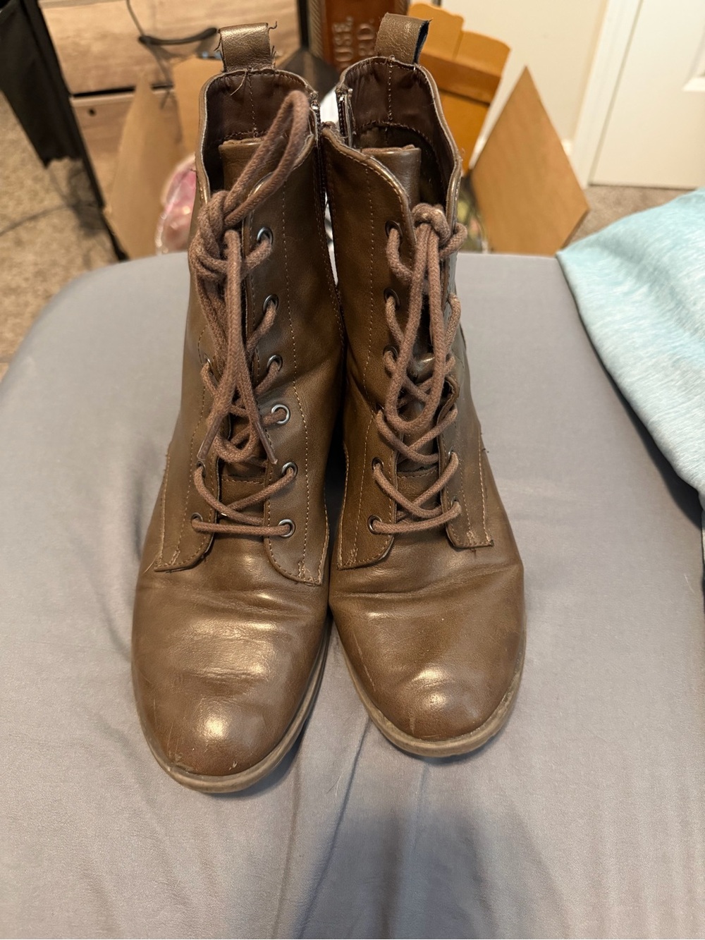 Women's Brown Lace-Up Ankle Boots